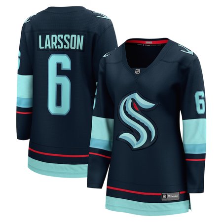 Women's Seattle Kraken #6 Adam Larsson  Deep Sea Blue Home Player Jersey