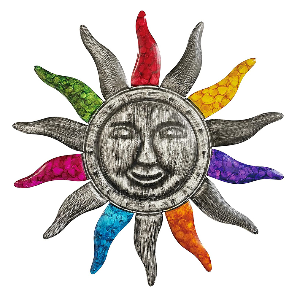 

3D Metal Sun Moon Star Art Statues Home Office Wall Hanging Backyard Decor, 501 Original