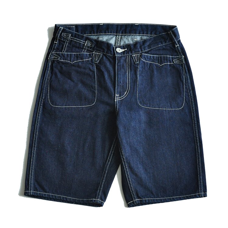 Vintage Workwear Washed Denim Cropped Shorts