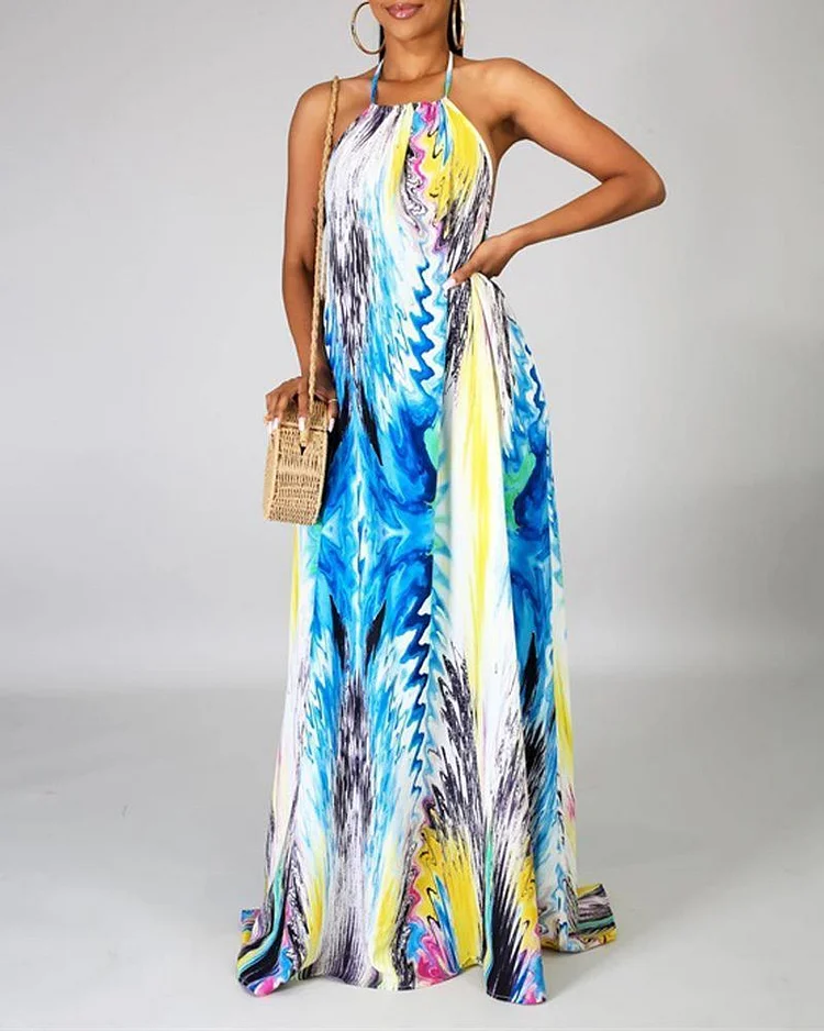Printed Halter Dress