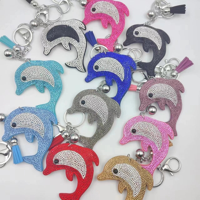 Beach Dolphin Flannel Unisex Keychain
