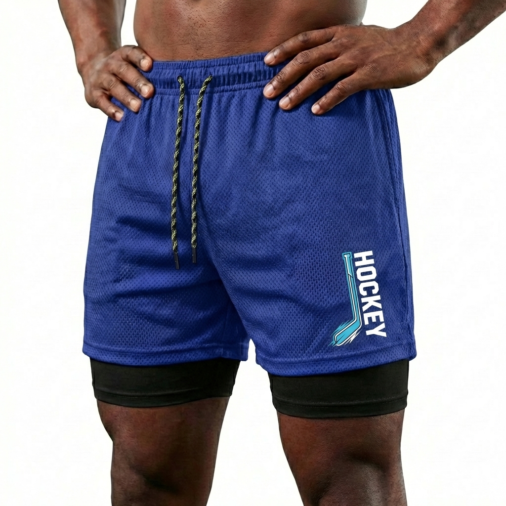 Hockey-themed printed shorts &ndash; Men&rsquo;s fun sports and leisure shorts Avantcool