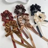 12PCS Neutural Colors Satin Bowknot Ribbon Hair Band Scrunchies