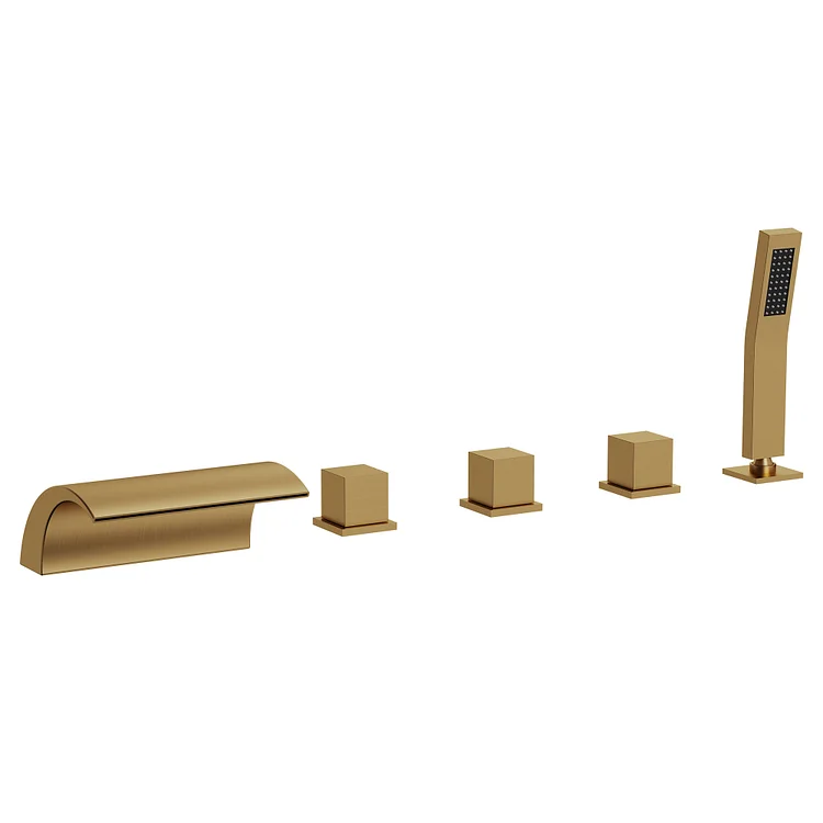 EVERSTEIN Three-Handle Bathtub Faucet in Brushed Gold SFS-1159-GD