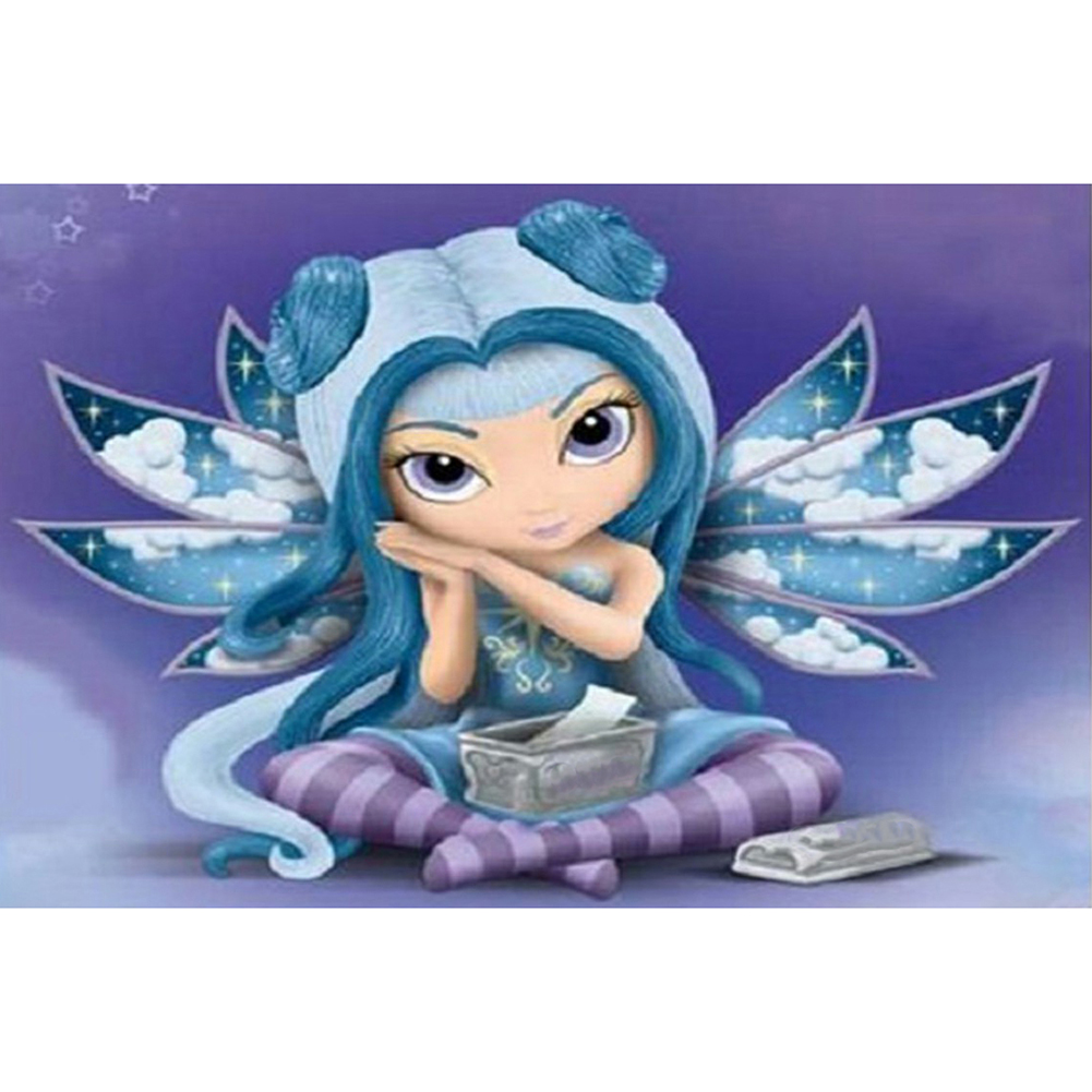 

50*40CM - Round Drill Diamond Painting - Flower Fairy, 501 Original