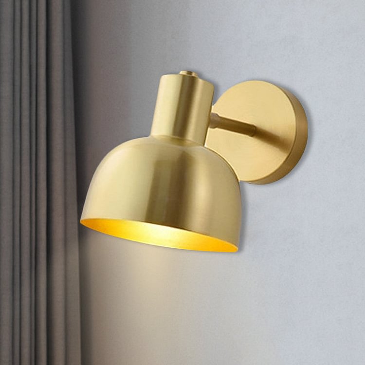 Adjustable 1 Head Mini Wall Sconce Simple Gold Finish Iron Round Wall Spotlight, 5"/5.5" Wide