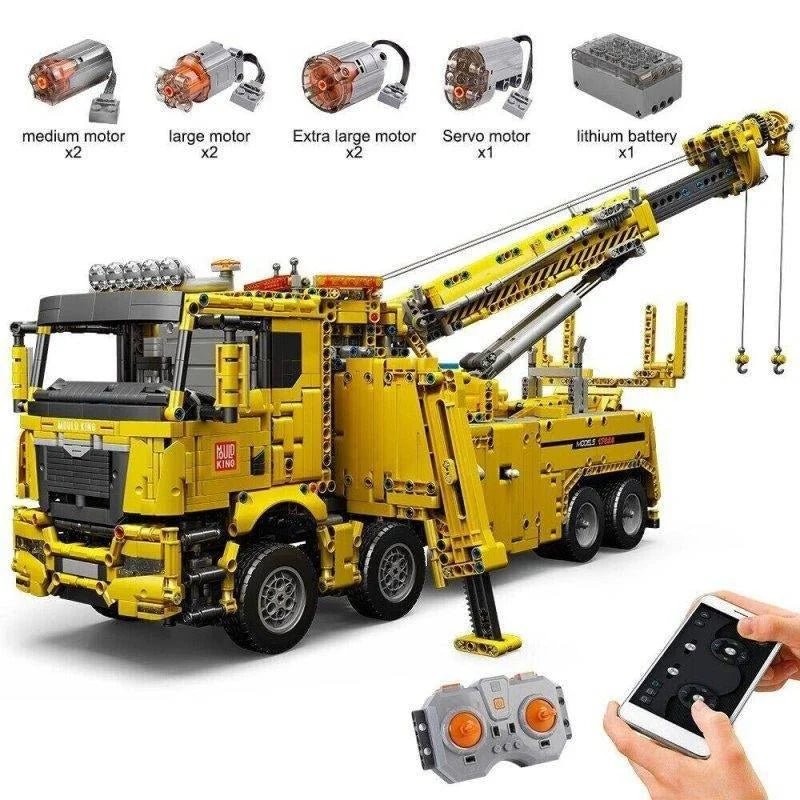 MOC RC APP Road City Rescue Truck Car Bricks Kids Toys