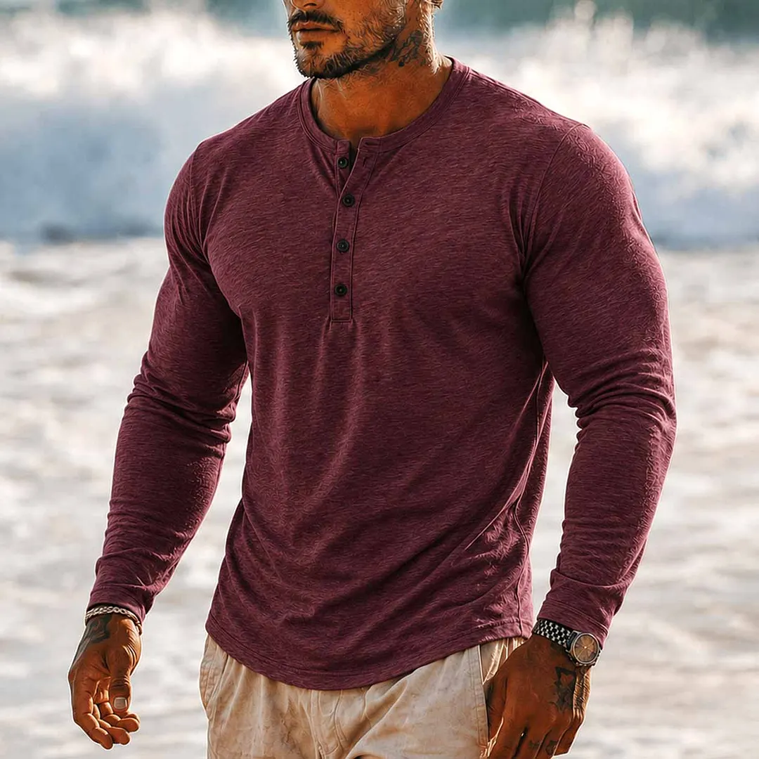 Men's Henley T-Shirt-INSPIREUSE