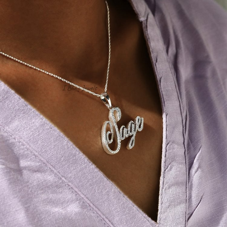 Custom Name Cubic Zircon Steel Letters Personalized Necklaces Jewelry