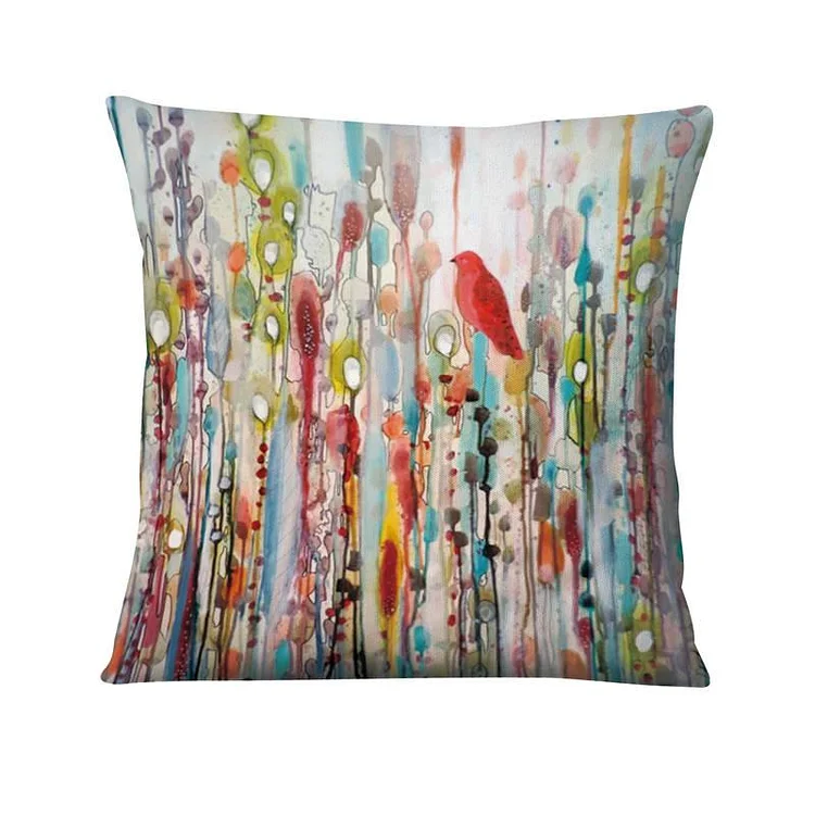 Linen Pillow Case  - Love Bird 45*45cm