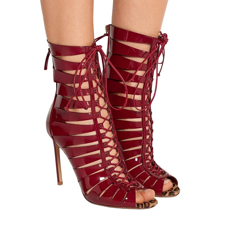 Red gladiator sale heels