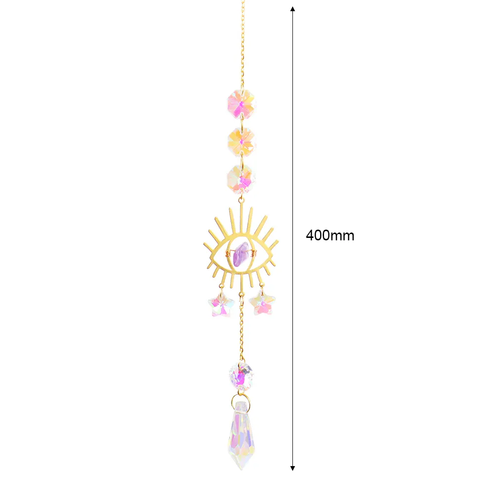 Hanging Crystal Star Eye Window Car Prism Moon Bell Pendants