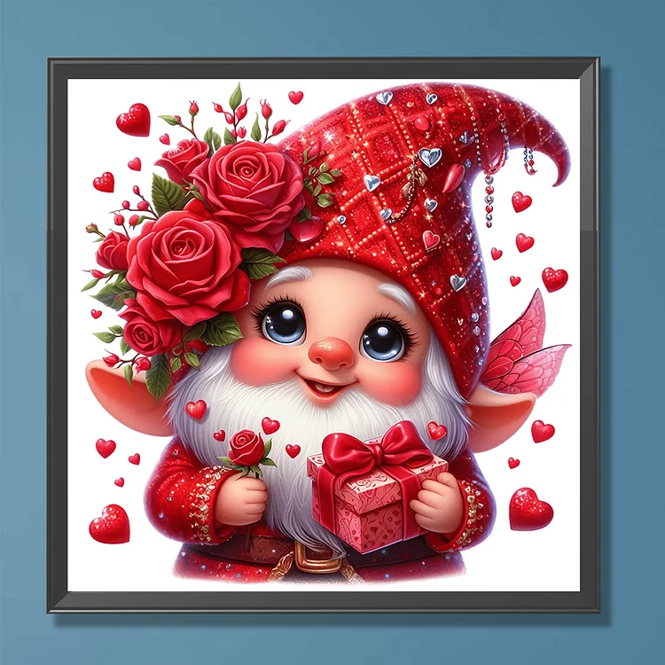 Valentines Day Gnome - Full Round - Diamond Painting (30*30cm)