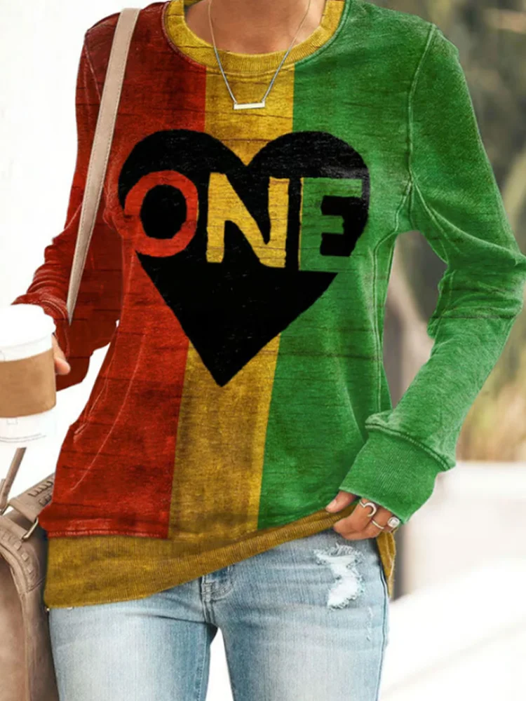 VChics Women's Reggae Print Sweatshirt
