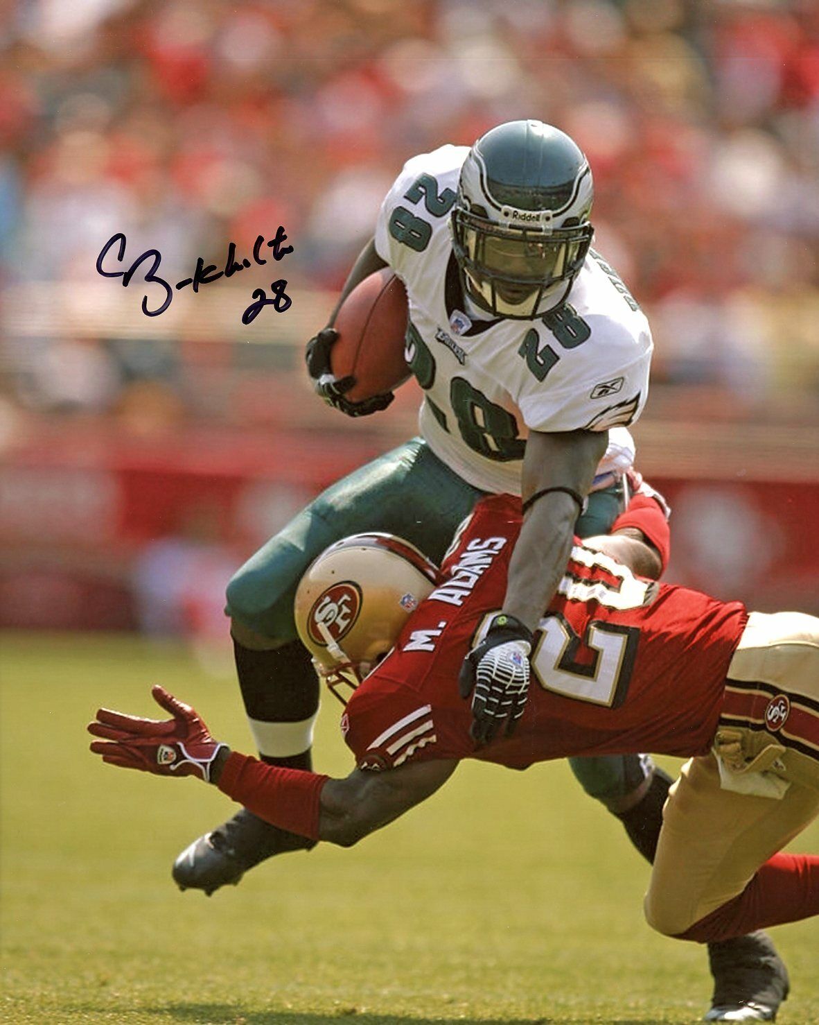 Correll Buckhalter autographed 8x10 Broncos Eagles In Person Nebraska #6