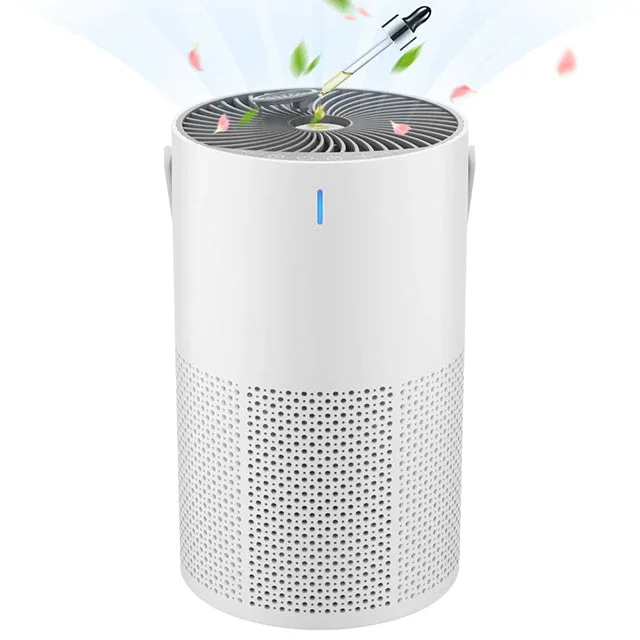 HEPA Air Purifier with 5 Layers & Essential Oil Diffuser – Quiet & Effective for Home & Pets
