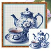 (Multi-Style) Blue And White Porcelain-11CT Stamped Cross Stitch 40*40cm/15.75*15.75in