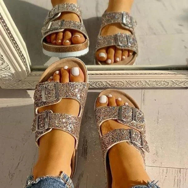 Susiecloths Flip Flop Flat With Buckle Slip-On Summer Casual Slippers - vzzhome