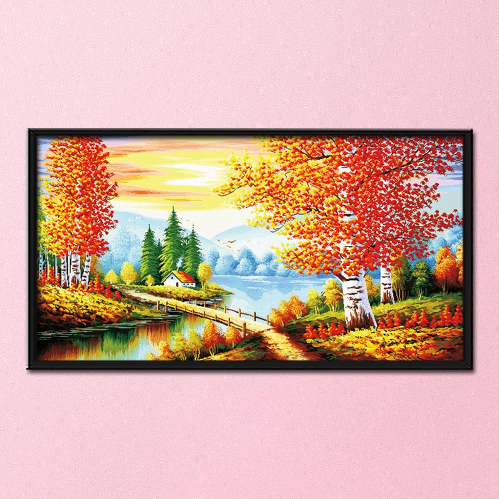 

Golden jade - 14CT Stamped Cross Stitch - 131*73cm, 501 Original