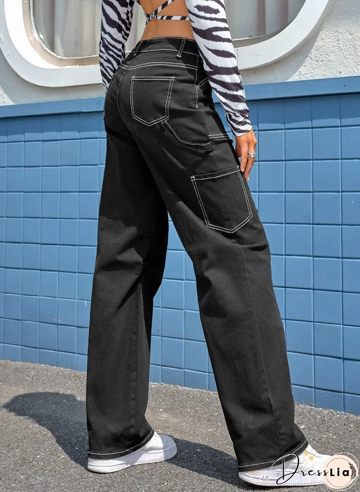 Contemporary Black Cargo Pants