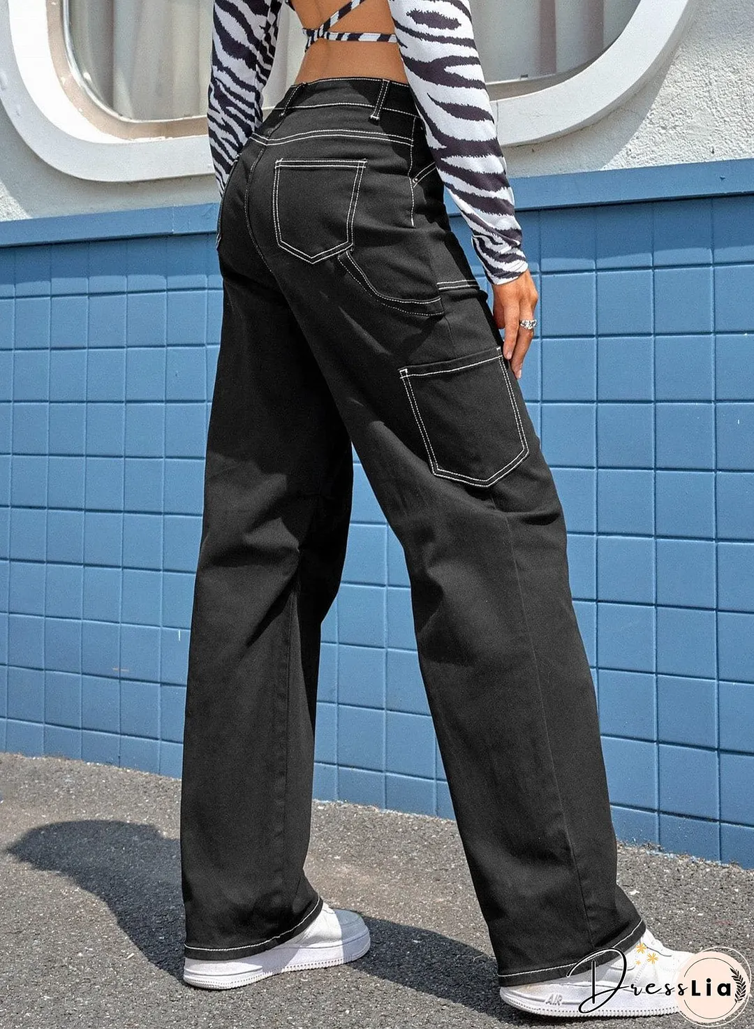 Contemporary Black Cargo Pants