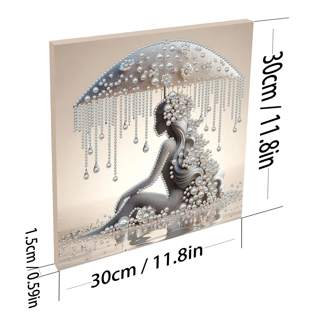 Umbrella Woman - DIY Pearl Diamond Art Kit With Frame 30*30cm