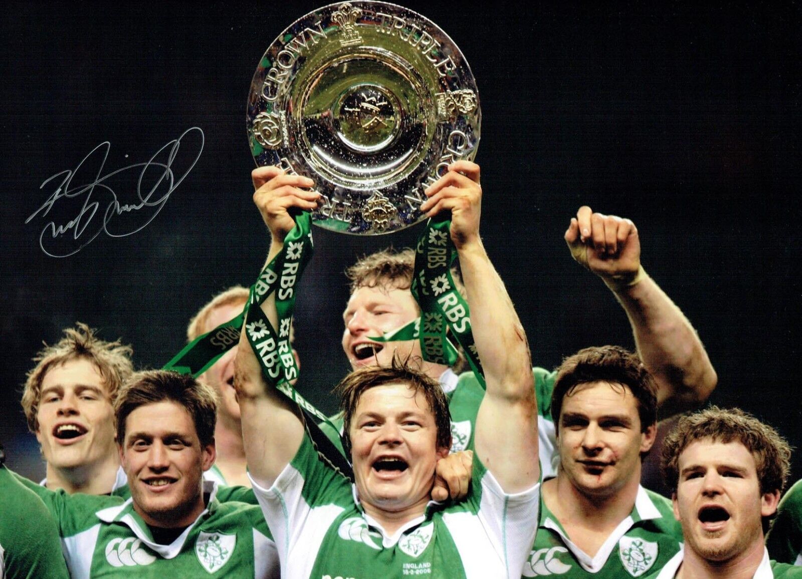 Brian O'DRISCOLL Signed Autograph 16x12 Photo Poster painting 4 AFTAL COA Irish Rugby Legend