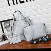 Ladies retro four-piece large-capacity Picture-mother bag, solid color handbag, one-shoulder diagonal bag