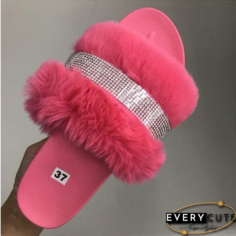 Floss And Sequins Decorated Thicken Buttom Slipper