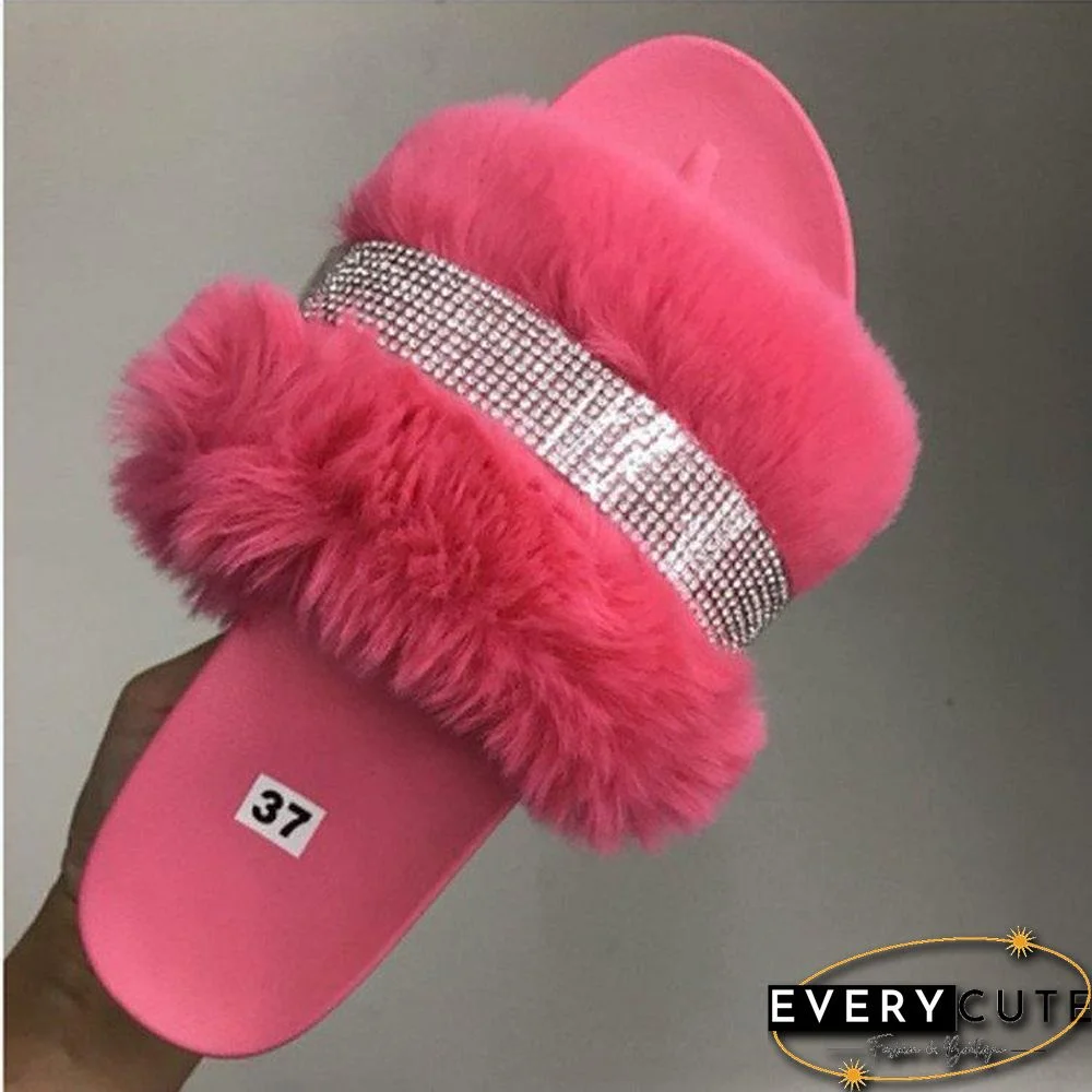 Floss And Sequins Decorated Thicken Buttom Slipper