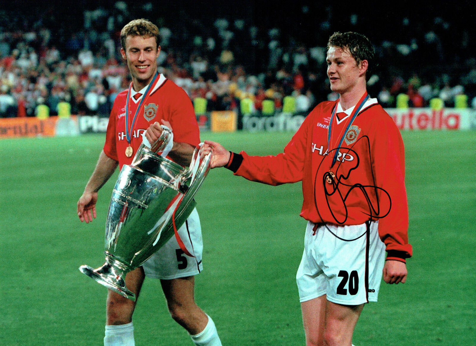 OleGunnar SOLSKJAER Signed Autograph Manchester United 16x12 Photo Poster painting AFTAL COA