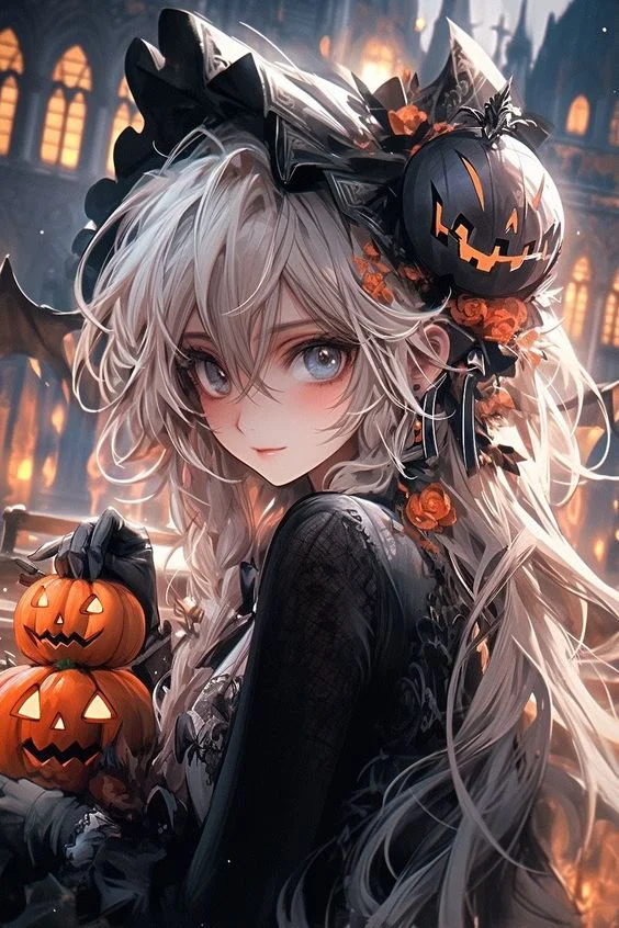Halloween Witch Girl  And Pumpkin 11CT Stamped Cross Stitch 40*60CM