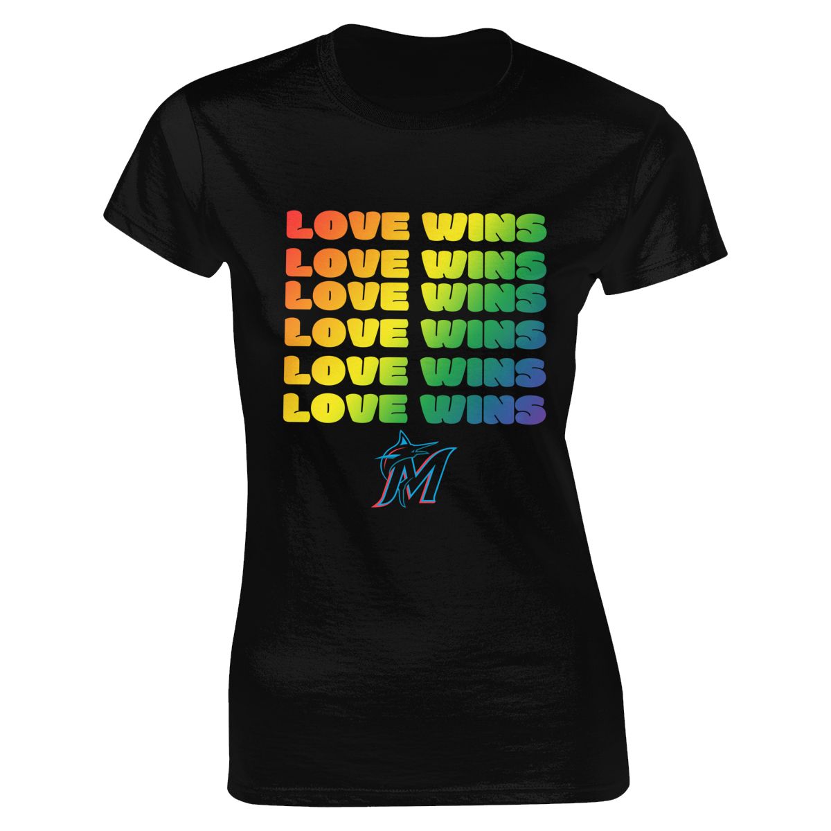 Miami Marlins Love Wins Pride Women's Classic-Fit T-Shirt
