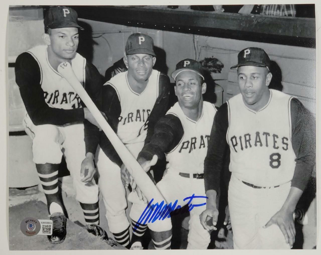 Manny Mota signed 8x10 Photo Poster painting Pittsburgh Pirates with Clemente ~ Beckett BAS COA