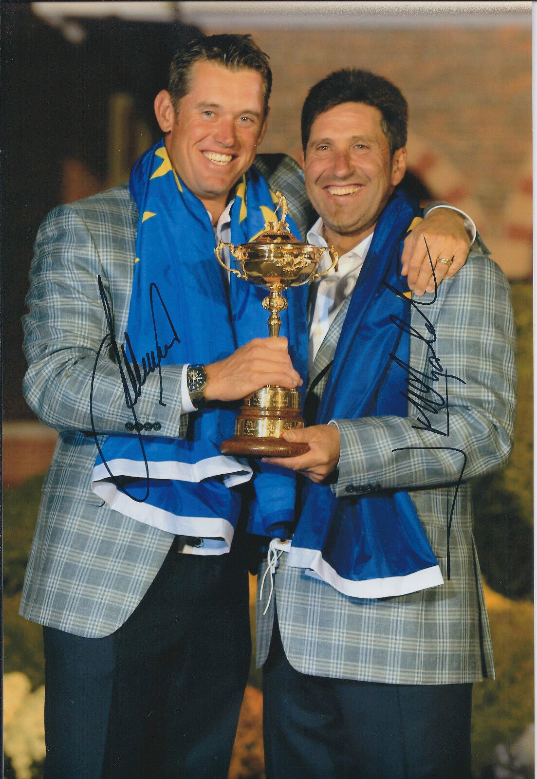 Lee WESTWOOD & Jose Maria OLAZABAL SIGNED AUTOGRAPH Photo Poster painting AFTAL COA Ryder Cup