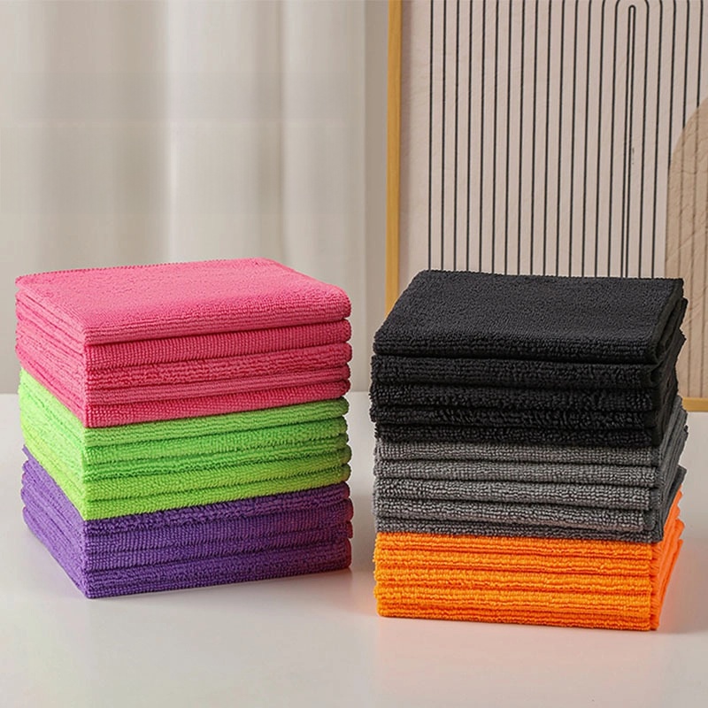 Microfiber Dishcloth Kitchen Dishwashing Cloth Absorbent Lint-free Cleaning Table Cleaning Cloth Towel Scouring Pad