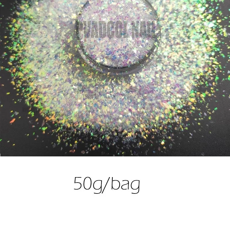 Nail Art Glitter Blue Chunky Iridescent Irregular Nail Sequins Flakes Pigment Acrylic Manicure Decoration Tool-Nail Inspo