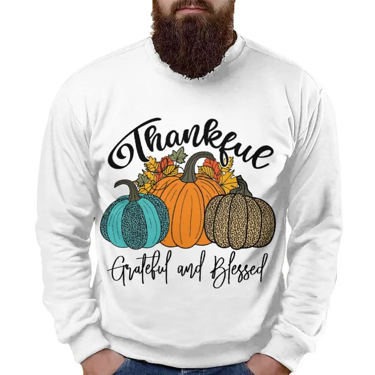 Personalized Design Thanksgiving Men's Full Print Pullover Hoodie Full Print