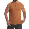  Men's Stylish Sleeveless Henley Tank Top for Summer Fitness and Casual Wear by Inlyline