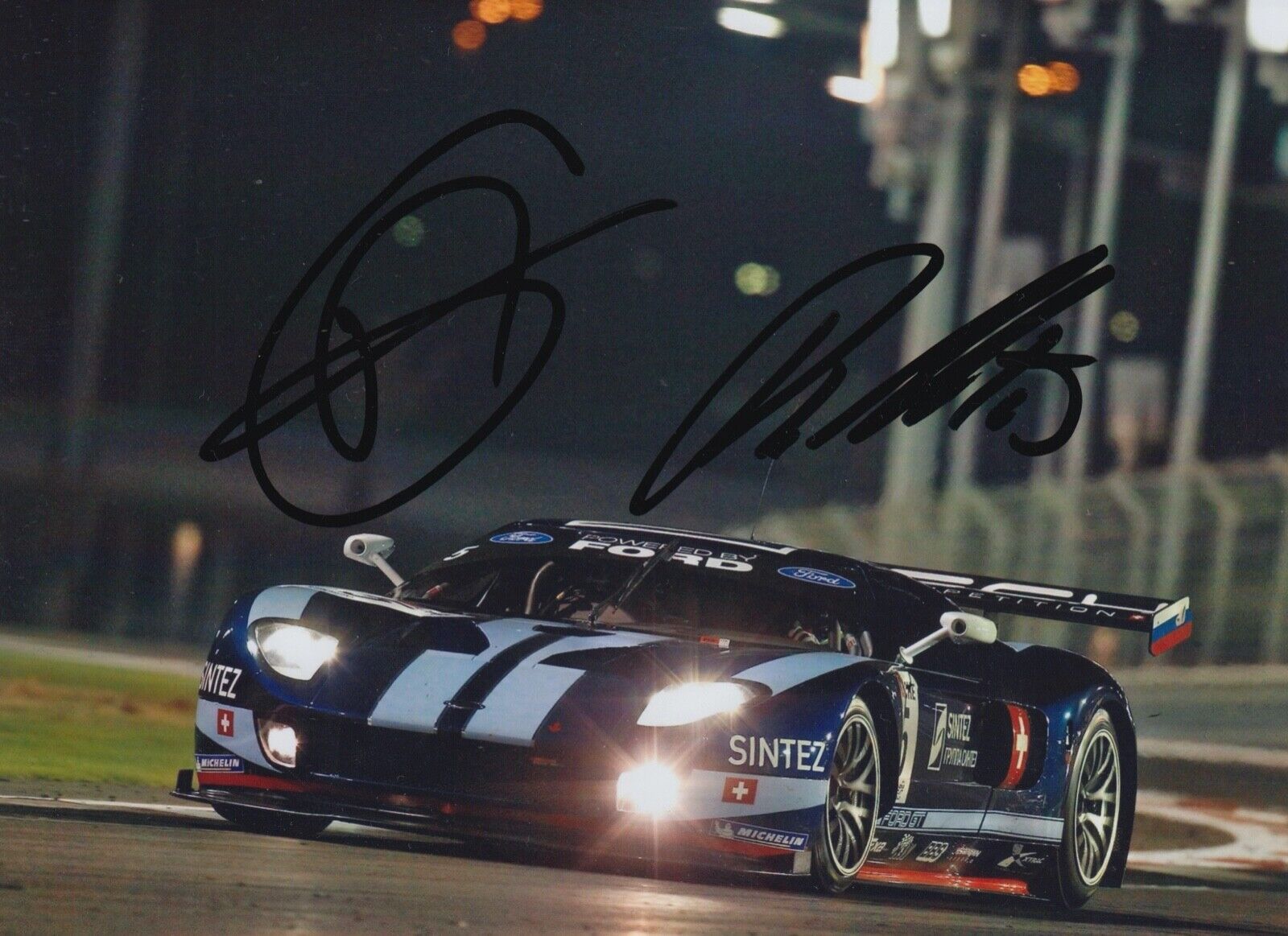 Thomas Mutsch and Romain Grosjean Hand Signed 7x5 Photo Poster painting - FIA GT Championship 31