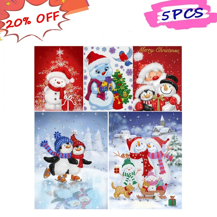 Christmas Snowman And Penguin 30*40CM (Canvas) Special Drill Diamond Painting gbfke