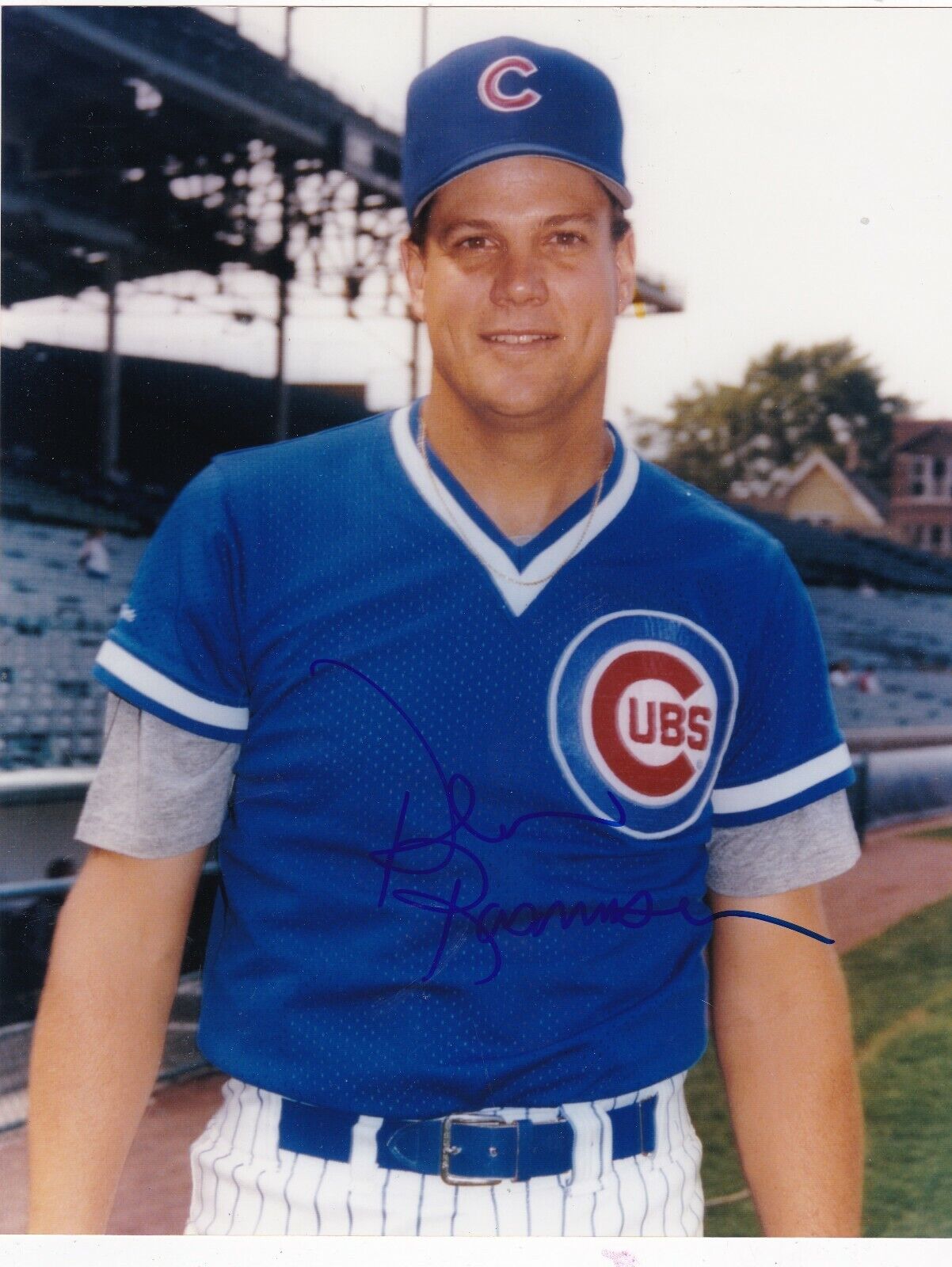 DENNIS RASMUSSEN CHICAGO CUBS ACTION SIGNED 8x10