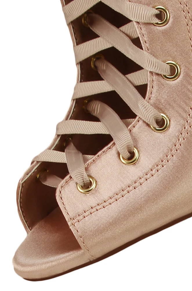 pink open toe boots