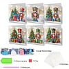 (US Local)6Pcs Nutcracker DIY Diamond Painting Card for Holiday Party Favors for Friends Greeting Card Kit