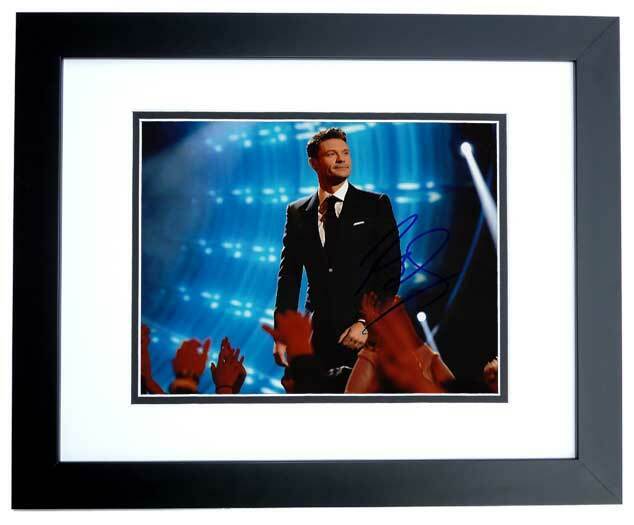 Ryan Seacrest Signed radio personality - American Idol Host 8x10 Photo Poster painting FRAMED