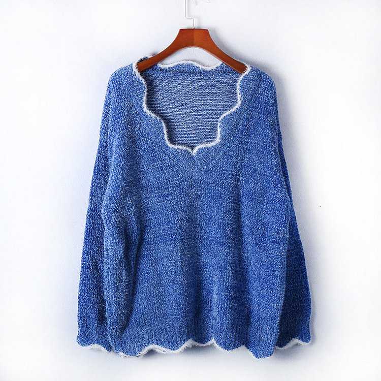 V-neck Casual Knitted Base Sweater