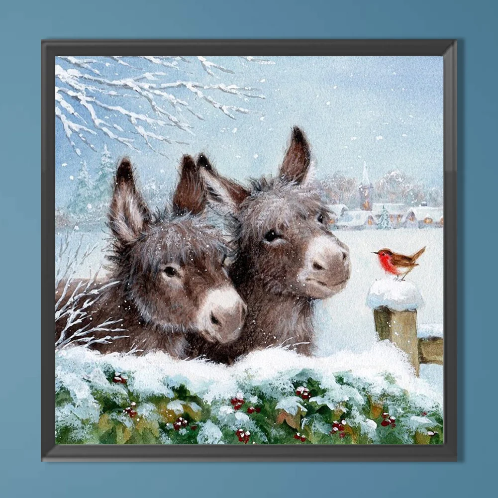Full Round Diamond Painting 30*30cm - Donkey