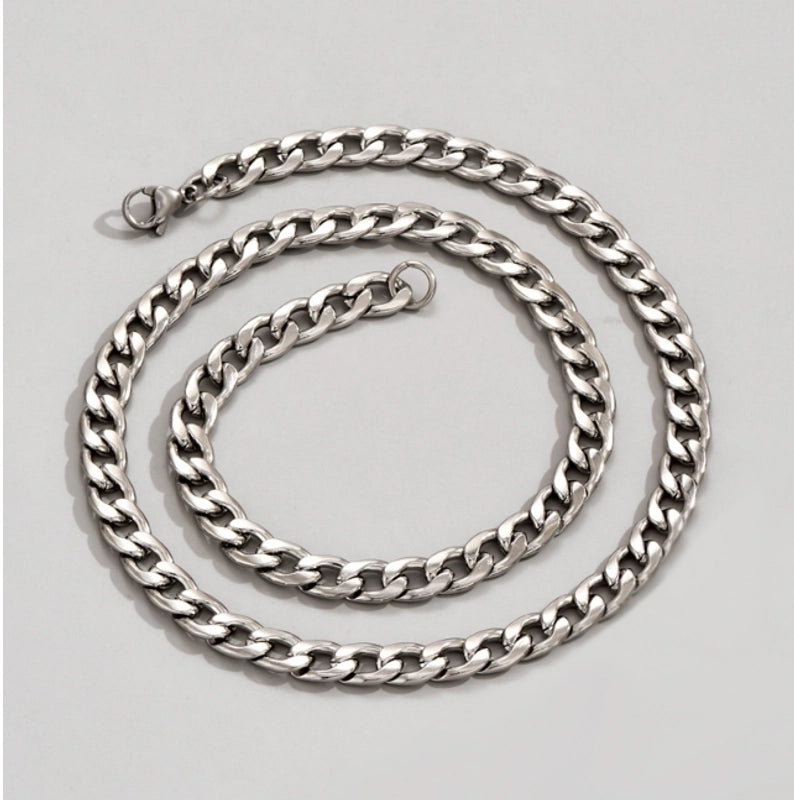 Hip-hop Rock Solid Color Stainless Steel Men’s Necklace