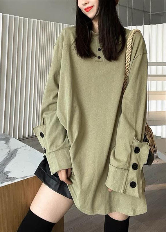 Decorative Button Long Sleeve Sweatshirt