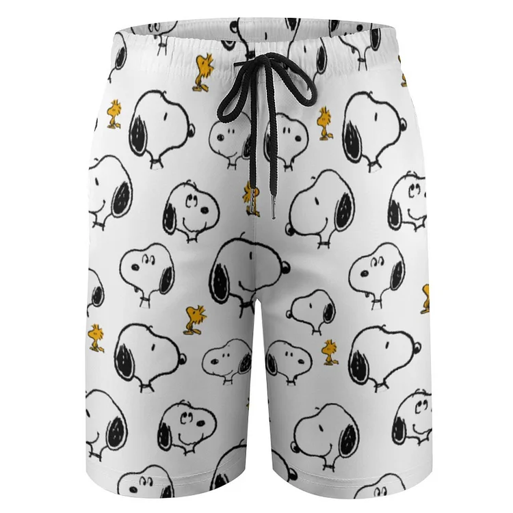 Snoopy Magenta Easter Egg Woodstock Hearts Boys Quick Dry Beach Board Short Summer Swimsuit Shorts - Heather Prints Shirts